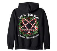 We Witch You A Merry Winter Solstice Wiccan Witchy Pagan Zip Hoodie