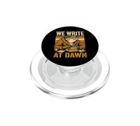 We Write At Dawn Frog Writer Typewriter Quote PopSockets PopGrip for MagSafe