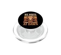 We Write At Dawn Frog Writer Typewriter Quote PopSockets PopGrip for MagSafe