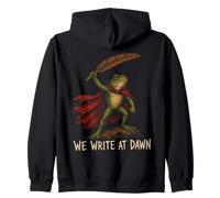 We Write At Dawn Frog Writer Zip Hoodie