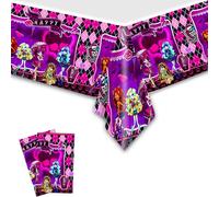 We1Fit 2Pcs Monster-High School Tablecloth Disposable Tablecover Birthday Party Supplies and Decorations for Kids Baby Shower Rectangle Tables 70"X42"