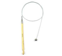 Weabetfu 32-Inch Bamboo Tunisian Crochet Hook with Steel Cable,6.5mm