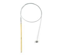 Weabetfu Bamboo Tunisian Crochet Hook with Steel Cable,32-Inch Length Afghan Crochet Hooks Needles for Handmade Creative DIY and Carpet Rug Blanket Weaving Knitting Needles,4mm