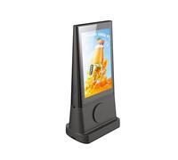 WeADS Digital Table Tent,Sign Holder by WFI Connected,Double Touch Screen Table Talker with 23200mAH Battery and Wireless Phone Charger for Restaurant Business Store Bar (Black) (FYD-06-23200mAH)