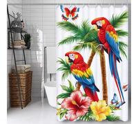 Weaejoan Green Shower Curtain for Bathroom W180 x L200 cm, Waterproof Polyester Fabric Rustproof Eyelets Shower Curtain, Weighted Hem, Machine Washable, Quick Dry, Bathroom Decor Curtains Bird,L#258