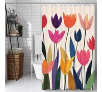 Weaejoan Pink Shower Curtain for Bathroom W180 x L200 cm, Waterproof Polyester Fabric Rustproof Eyelets Shower Curtain, Weighted Hem, Machine Washable, Quick Dry, Bathroom Decor Curtains Flower,L#264