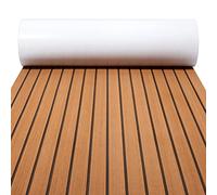 WEAFRICTCH Boat Flooring Decking Sheet EVA Marine Foam Flooring Mat, Self-adhesive Non-slip Teak Decking Carpet Synthetic Floor Pad Fit for Yacht Kayak Sailing RV Boats