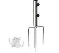 weallbuy Beach Umbrella Sand Anchor with 4 Legs, Removable & Adjustable Heavy Duty Metal Sun Umbrella Holder, Outdoor Umbrella Stand Steel Anchor for Beach Grass Sand