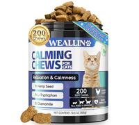 WEALLIN Calming Cat Treats, Calming Chews for Cats, 200 Count