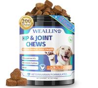 WEALLIN Hip & Joint Supplement For Dogs with Glucosamine and MSM, 200 Chews | Soft Chews With Glucosamine, MSM, Chondroitin And Green-Lipped Mussel To Support Joint Mobility And Everyday Comfort In Dogs