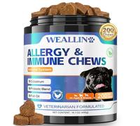 WEALLIN Itch & Allergy Immunity Treats for Dogs, 200 Count Itchy Dog Skin Relief Anti-itch Chews for Skin, Coat, Paws, Seasonal Allergy Relief, Stops Itching & Licking, Hot Spot Relief, Chicken Flavor