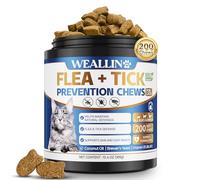 WEALLIN Natural Cat Flea Chews, 200 Soft Chews for Cats Flea and Tick Support, Daily Cat Flea Support Chewables Supplement for Cats and Kittens of All Breeds, Chicken Flavor