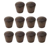 Wealrit 10pcs Small Cone Cabinet Knobs with Screws, 2.3 x 0.9 Inch | Black Walnut Drawer Handle, Wooden Cabinet Handles for Dresser Wardrobe Cupboard Drawer, Single Hole Tapered Furniture Pull