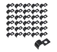 Wealrit 30 Pcs Black One Hole Pipe Straps Pipe Clamps for Conduit Reinforced Rib For EMT Conduit Pipe Fixing(10mm/0.4")