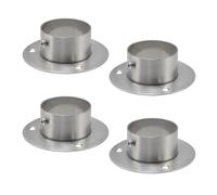 Wealrit 4 Pcs Round Post Bases Stainless Steel Flange Anchor Bases Heavy Duty Post Brackets for Fence Deck Railing Support(2", Silver)