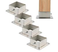 Wealrit 4 Pcs Square Post Bases Stainless Steel Flange Anchor Bases Heavy Duty Post Brackets for Fence Deck Railing Support(2" x 2")
