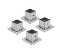 Wealrit 4 Pcs Square Post Bases Stainless Steel Flange Anchor Bases Heavy Duty Post Brackets for Fence Deck Railing Support(1" x 1")