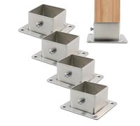 Wealrit 4 Pcs Square Post Bases Stainless Steel Flange Anchor Bases Heavy Duty Post Brackets for Fence Deck Railing Support(1.5" x 1.5")