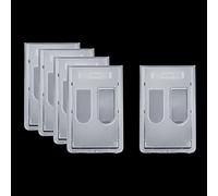 Wealrit 5 Pcs Hard Frosted Plastic Badge Holders with Thumb Slots, 2-Card Vertical Card Protectors ID Card Holders Hard Card Protector Cases