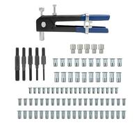 Wealsun Heavy Duty Rivet Nut Tool Kit Set Pack of 86 | Hand Riveter Wrench Threaded Insert Rivnut Nutsert, M3/M4/M5/M6/M8, Suitable for Furniture, Decoration, Car, Trailer, Boat