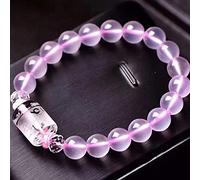 Wealth Bracelet for Women's Natural Rose Six Word Mantra Transfer Tube Bracelet Pink Crystal Beade