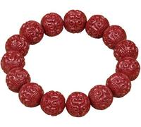 wealth Bracelet,Jade bead bracelet,Prosperity Natural Cinnabar Bracelet Auspicous Totem Carved Beads Purple Cinnabar Reiki Meditation Attract Lucky Wealthy Love Bangle Gift,8mm Cinnabar (Siz