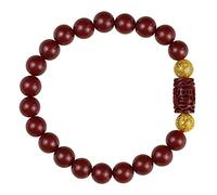 wealth Bracelet,Jade bead bracelet,Prosperity Natural Purple Cinnabar Bracelet with Engraved Mascot Reiki Meditation Attract Lucky Wealthy Transfer Bangle,8mm Cinnabar (Size : 8mm) (Size :