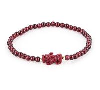 Wealth Bracelets, Feng Shui Lucky Bracelet with Chinese Mythical Beasts Good Luck Natural Garnet Beads Dragon Charms Amulet Gift Jewelry for Women Men (Red)