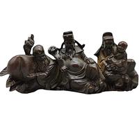 Wealth Figurine/Feng Shui Decor Fu Lu Shou Statue, Brass Sculpture Of The Three Gods, Home Office Decoration, Healthy And Longevity Jewelry Business Gift (Color : A)