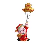 Wealth God Figurine - Creative Desktop Decoration Art Sculpture, Elegant Tabletop Ornament for Bookshelf, Unique Decorative Statue for Home Office Decor