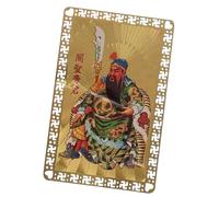 Wealth God Gold Card, Feng Shui Wealth God Card, Chinese God of Wealth Feng Shui Card, Golden Talisman Card for Family Friends, Decorative for Wealth and Happiness for Living Room, Egg