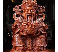 Wealth Luck Office Decor,Feng Shui Fortune Statue,CAI Shen Statue,God of Fortune,Chinese New Year Gift （Polyresin）Home Decoration Attract Wealth and Good Luck,Blessing Gift (Size : 21 * 21 * 35cm) (S