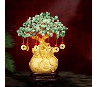 Wealth Luck Office Decor,Feng Shui Fortune Statue,Crystal Gem Tree Amethyst Fortune Money Tree Decoration Housewarming Living Room Wealth Decoration Bonsai Money Tree and Crystal Tree (Color : C) (Co