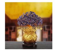 Wealth Luck Office Decor,Feng Shui Fortune Statue,Crystal Gem Tree Amethyst Fortune Money Tree Decoration Housewarming Living Room Wealth Decoration Bonsai Money Tree and Crystal Tree (Color : C) (Co