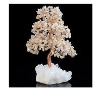 Wealth Luck Office Decor,Feng Shui Fortune Statue,Crystal Gem Tree Fortune Tree Topaz Amethyst White Crystal Bottom Artificial Lucky Tree Creative Crafts Office Shop Desktop Decoration(Color : G) (Co
