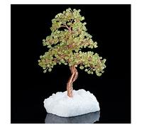 Wealth Luck Office Decor,Feng Shui Fortune Statue,Crystal Gem Tree Fortune Tree Topaz Amethyst White Crystal Bottom Artificial Lucky Tree Creative Crafts Office Shop Desktop Decoration(Color : G) (Co