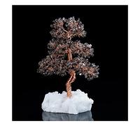 Wealth Luck Office Decor,Feng Shui Fortune Statue,Crystal Gem Tree Fortune Tree Topaz Amethyst White Crystal Bottom Artificial Lucky Tree Creative Crafts Office Shop Desktop Decoration(Color : G) (Co