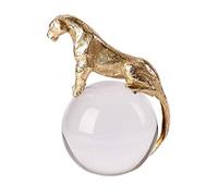 Wealth Luck Office Decor,Feng Shui Fortune Statue,Divination Sphere Crystal Ball Fortune Telling Bal European American Pure Copper Leopard Crystal Ball Home Furnishings, Villa And Hotel Decoration