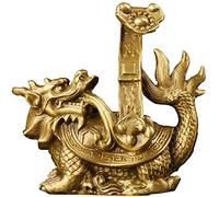 Wealth Luck Office Decor,Feng Shui Fortune Statue,Feng Shui Bronze Dragon Tortoise With Ruyi Sculpture Fortune Charm, Housewarming Gift And Home Decoration Blessing Gift (Color : Style A Large) (Colo