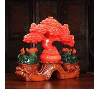 Wealth Luck Office Decor,Feng Shui Fortune Statue,Pi Xiu Decorations Fortune Tree Home Living Room TV Cabinet Congratulations on Opening Gifts Collection Crafts Statues Blessing Gift