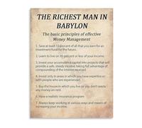 Wealth Mindset Poster Money Management Canvas Wall Art Motivational for Home Office Study Abundance Principles Decor(Framed,12x18inch(30x45cm))