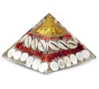 Wealth Orgone Pyramid 4 inch Approx Crystal Natural Gomati Chakra with Shree Yantra Pyramid Success Prosperity