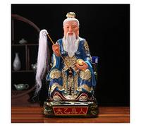 Wealth Prosperity Statue Home Feng Shui Decoration Chinese Classic Ornaments Indoor Statue Exquisite Hand-Carved Blue Clothes/red Clothes Buddha Statue (11.8/15/19-inch) Feng Shui Statues