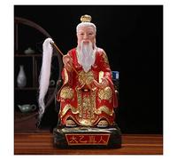 Wealth Prosperity Statue Home Feng Shui Decoration Chinese Classic Ornaments Indoor Statue Exquisite Hand-Carved Blue Clothes/red Clothes Buddha Statue (11.8/15/19-inch) Feng Shui Statues