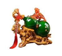Wealth Prosperity Statue Lucky PiXiu Gourd Decoration Crafts PiXiu Home Furnishing Creative Living Room Housewarming Decorations Opening Gifts Desktop Decoration Feng Shui Statues (Size : Small)