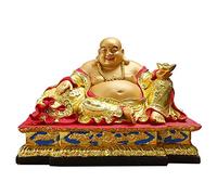 Wealth Prosperity Statue Resin Laughing Buddha Household Lucky Decorations Happy Buddha Best Gift for Business Opening Perfect for Your Home or Office Feng Shui Statues