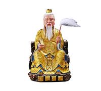 Wealth Prosperity Statue White-haired Kind Old Man Buddha Statue Ornaments Feng Shui Decoration Classic Chinese Mythological Character "Taibai Jinxing" Indoor Statue (Golden) Feng Shui Statues