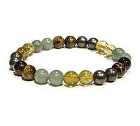 Wealth Prosperity Success Crystal Bracelet - Pyrite Green Aventurine Citrine Tiger Bracelet Set for Men Women Teens Healing Calming Anxiety Stress Relief Gifts