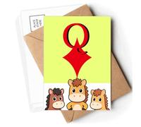 wealth queen q poker Postcards Envelopes Cards Mailing Year Horse