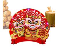 Wealth Table Ornament - Nodding Vietnamese Ornament | Felt Table Decorations With Lights | For Chinese New Year Festive Celebration for Desk Bedroom and Living Room